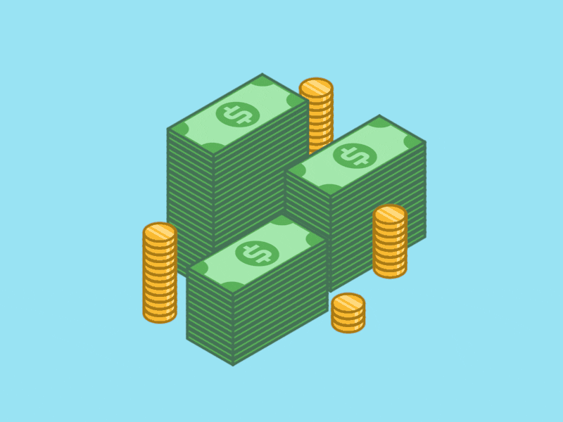 animation of money stacking
