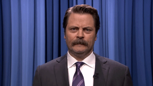 Nick Offerman watching closely gif