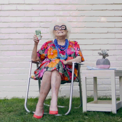 Happy Hour Drunk Old Woman GIF by RITAS - Find & Share on GIPHY