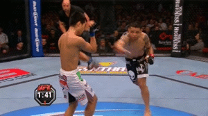 The Korean Zombie takes down Leonard Garcia and attempts an armbar from north south