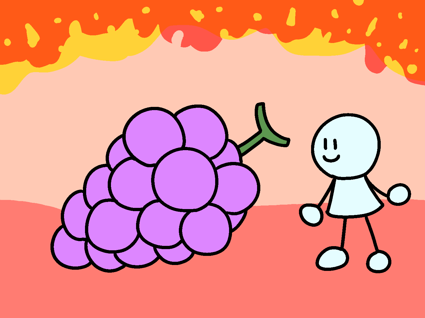 animación niño comiendo uvas
