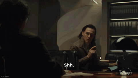 Loki in the TVA library: Shh.