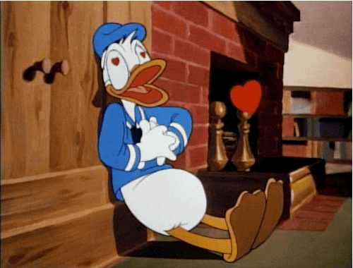  love heart hearts in love donald duck GIF