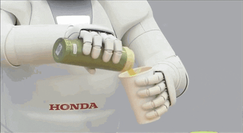  Robô Asimo, da Honda, colocando café em um copo