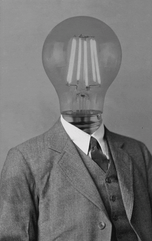 light bulb man in suit