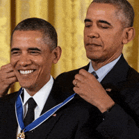 A cheeky self-awarded medal of honour moment