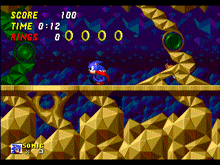 Efeito parallax em ação no fundo do cenário do jogo Sonic The Hedgehog
