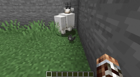 Using a Goat Horn in Minecraft