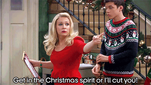 Gif of Melissa Joan Hart and Nick Robinson in the show Melissa and Joey