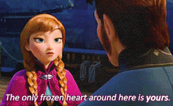 Anna speaking to hans and punching him out of the boat