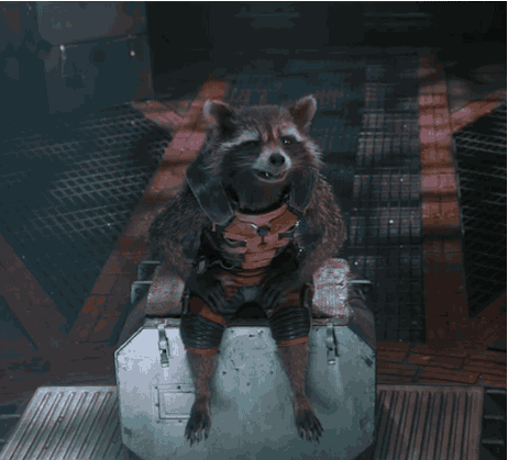 Image result for rocket raccoon gif laughing