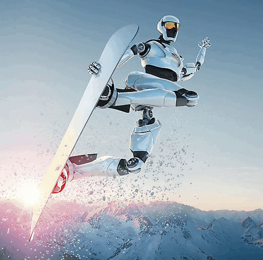 Robot Snowboarding GIF Find & Share on GIPHY