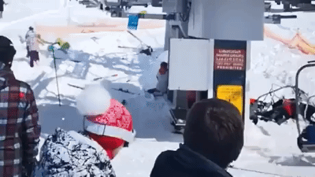 Skiing accident in random gifs