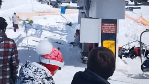 Skiing accident gif