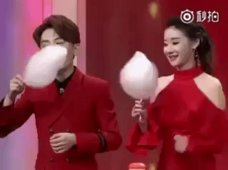 Cotton Candy Eating Challenge in random gifs