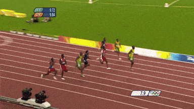 A GIF of a 100 metre race