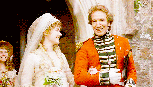Marianne and Colonel Brandon getting married in Sense & Sensibility