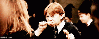 Harry Potter gif with Ron eating chicken