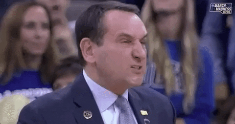 Angry Coach K GIF by NCAA March Madness - Find & Share on GIPHY