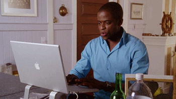 Man preparing to type on a laptop
