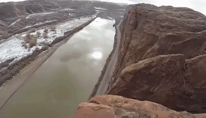 Cliff jumping gone wrong in fail gifs