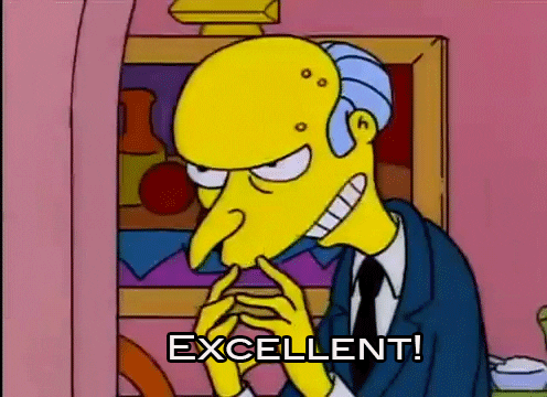Mr. Burns happy Watching Simpsons online