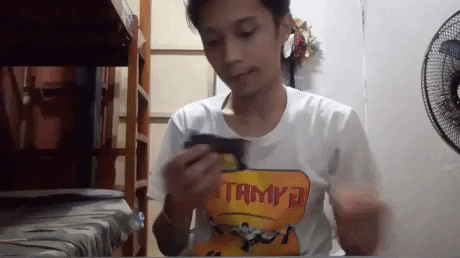 Correct way of eating candy in funny gifs