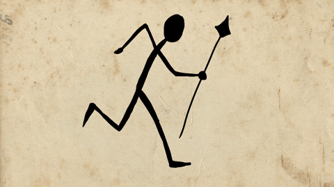 hombre corriendo con lanza