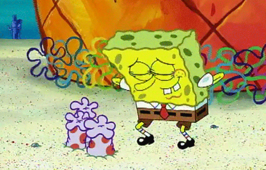 Spongebob smelling anemone gif 