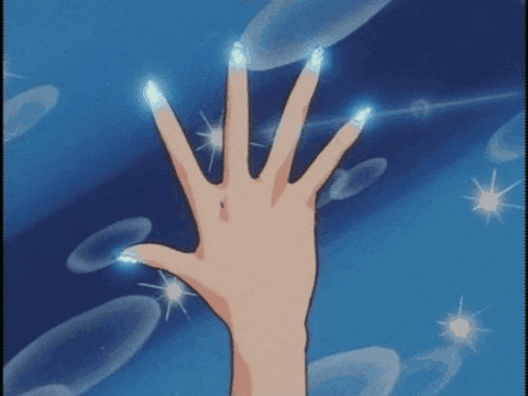  reaction sailor moon nails manicure nail polish GIF