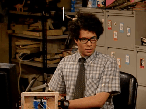 GIF: Moss from the IT Crowd with the caption I'll just walk away