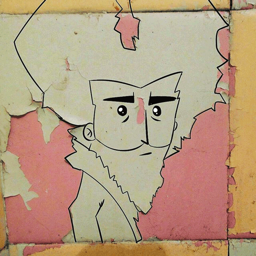 истории штукатурки, рисунки на обшарпанных стенах