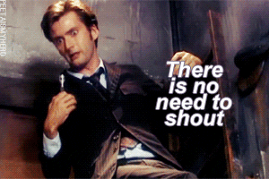 Image result for stop yelling gif
