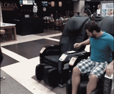 Massage chair prank in funny gifs