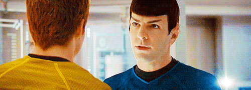 Image result for kirk and spock gif