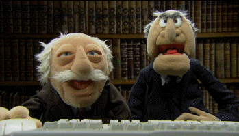 lol laughing judging you statler and waldorf the muppets