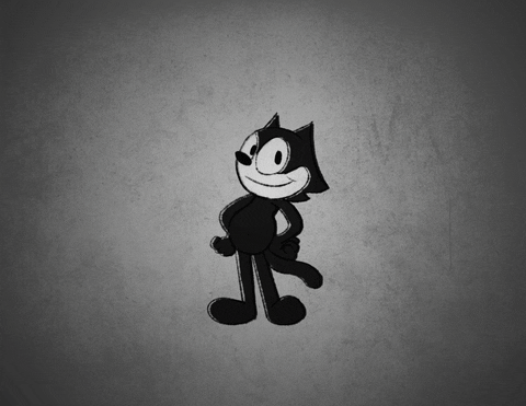 Animated GIF of Felix the Cat while blinking 