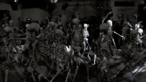 dancing halloween club skeleton october