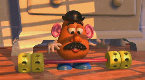 Señor Cara de Papa haciendo ejercicio Toy Story 