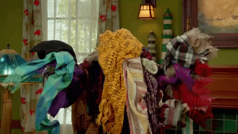 Give Up Scarf Monster GIF by Adult Swim