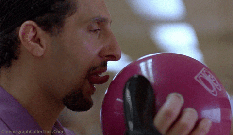 the big lebowski jesus quintana cinemagraph licking bowling ball