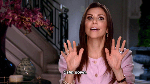  real housewives of orange county dramatic rhoc calm down heather dubrow GIF