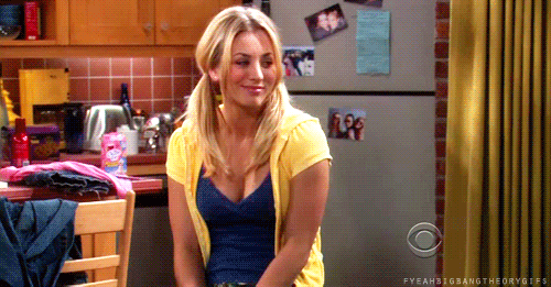 Animated image of Kaley Cuoco as Penny on 'The Big Bang Theory'