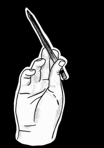 a hand flipping a stylus between its fingers