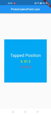 flutter gesturedetector get tapped position x y axis coordinates