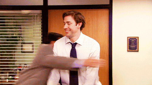 Image result for the office hug gif
