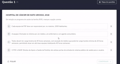 Área Prática com questões e Flashcards