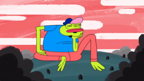 Ian Laser frog sigh give up art