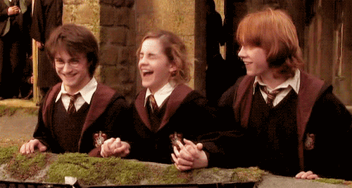 Image result for hermione laughing gif