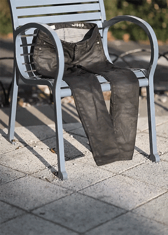 jeans lying on the bench